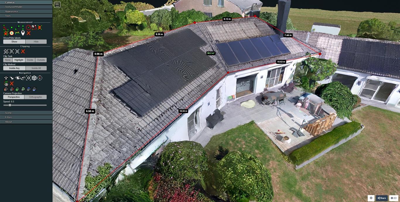 3D roof measurement example